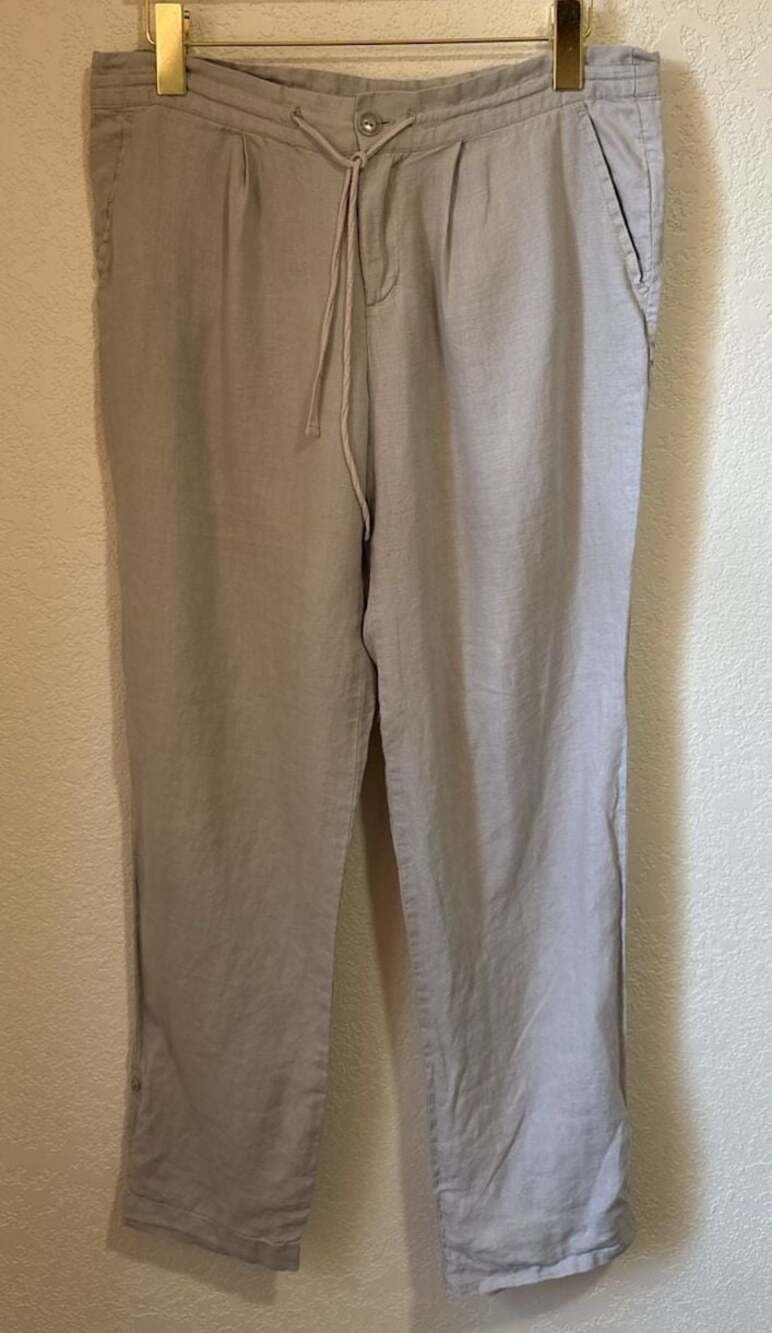 Cynthia Rowley Linen-Blend Drawstring Waist Trousers